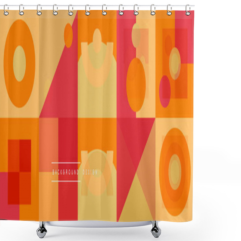 Personality  Neo Memphis Geometric Pattern With Circles, Squares And Lines. Pop Art Abstract Background For Covers, Banners, Flyers And Posters And Other Templates Shower Curtains