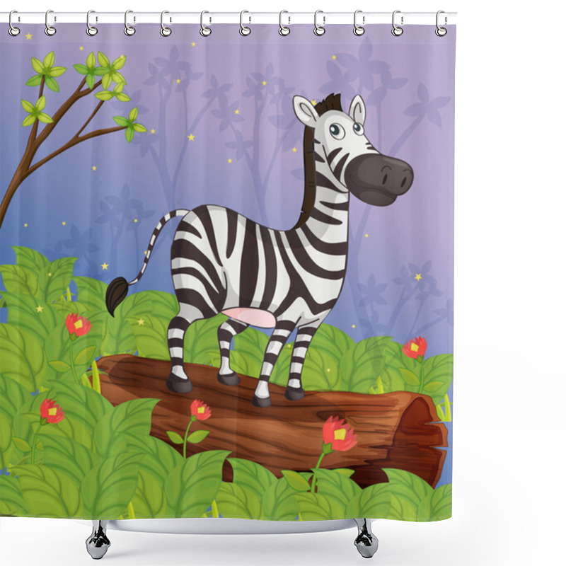 Personality  A Zebra In The Garden Shower Curtains