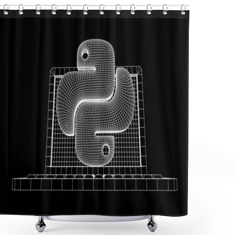 Personality  Python Code Language Sign Shower Curtains