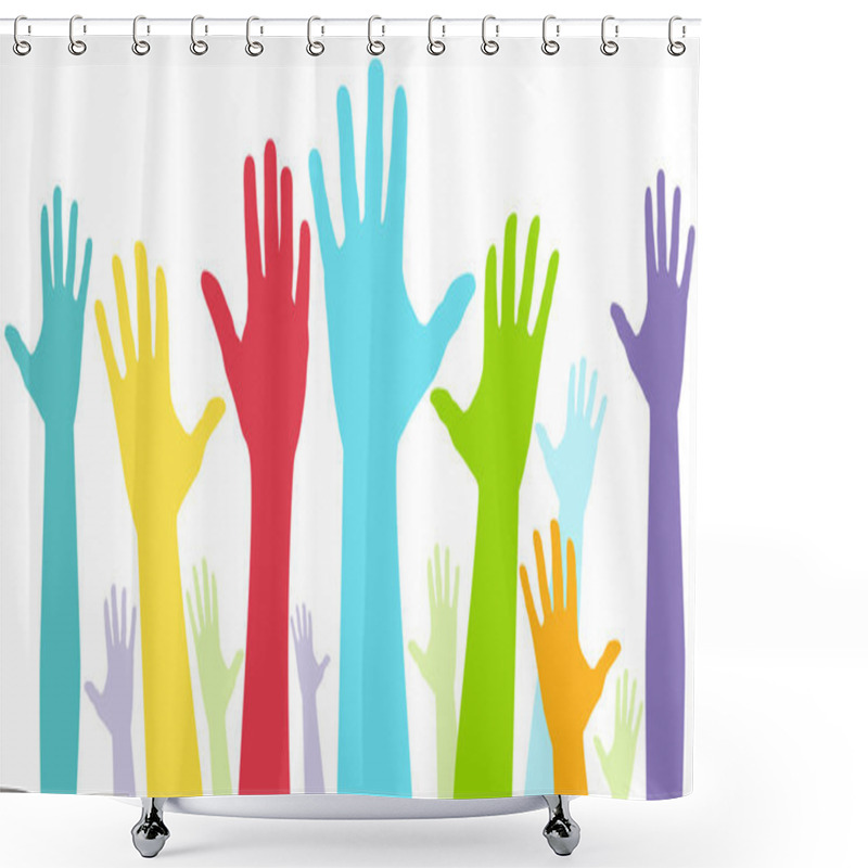 Personality  Diversity Show Of Hands Shower Curtains