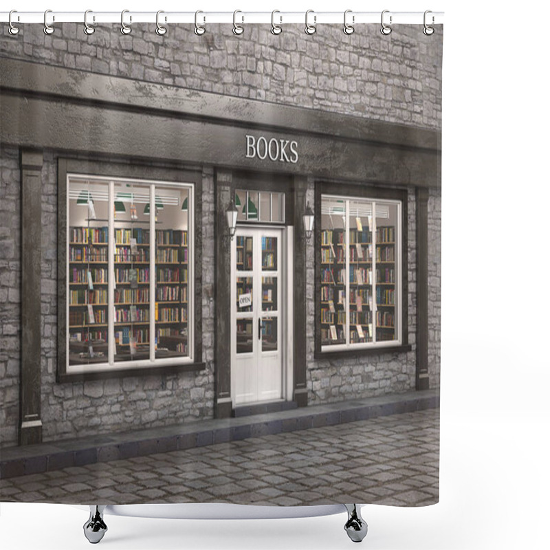 Personality  Book Store Exterior, 3d Illustration Shower Curtains