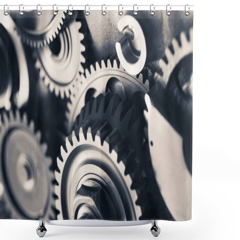 Personality  Engine Gear Wheels, Industrial Background Shower Curtains