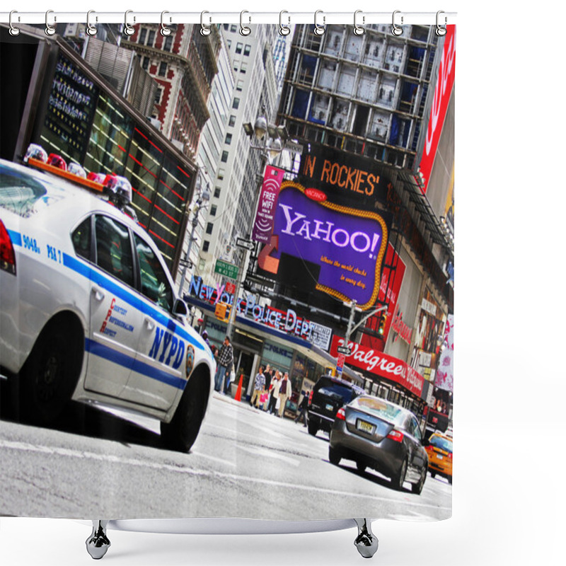 Personality  Times Square And NYPD Location NYC Shower Curtains