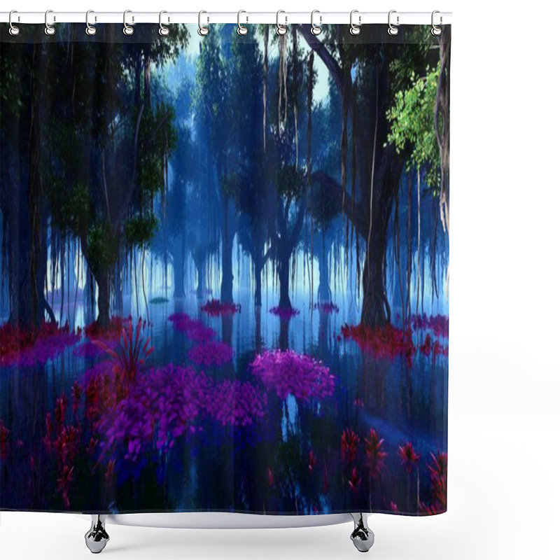 Personality  Tropical Forest Flooded With Water. Shower Curtains