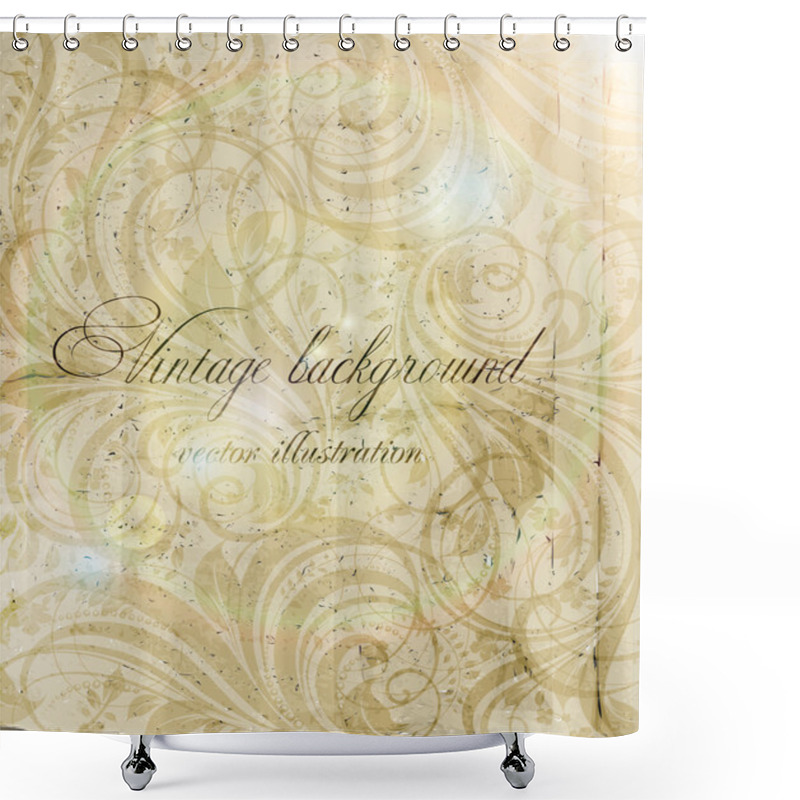 Personality  Classical Wall-paper With A Flower Pattern Shower Curtains