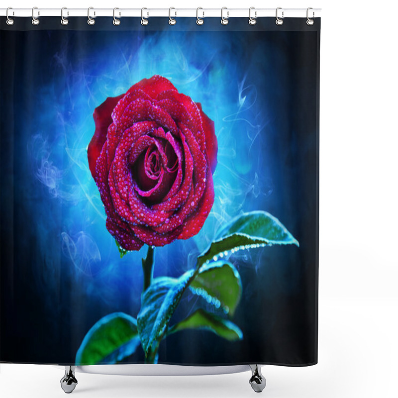 Personality  Purple-red Flower Rose Shower Curtains