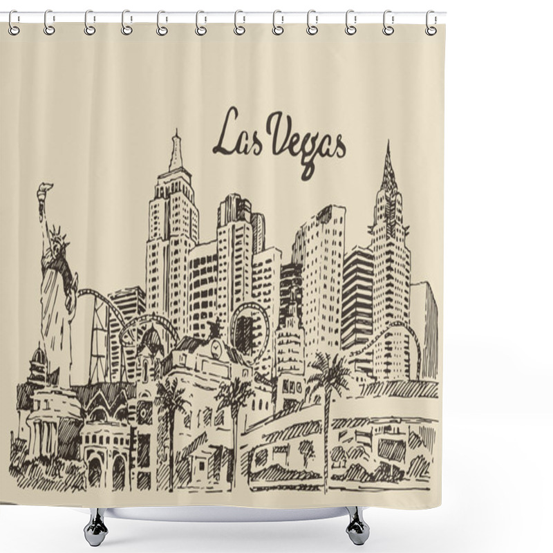 Personality  Sketch Of Las Vegas City Shower Curtains