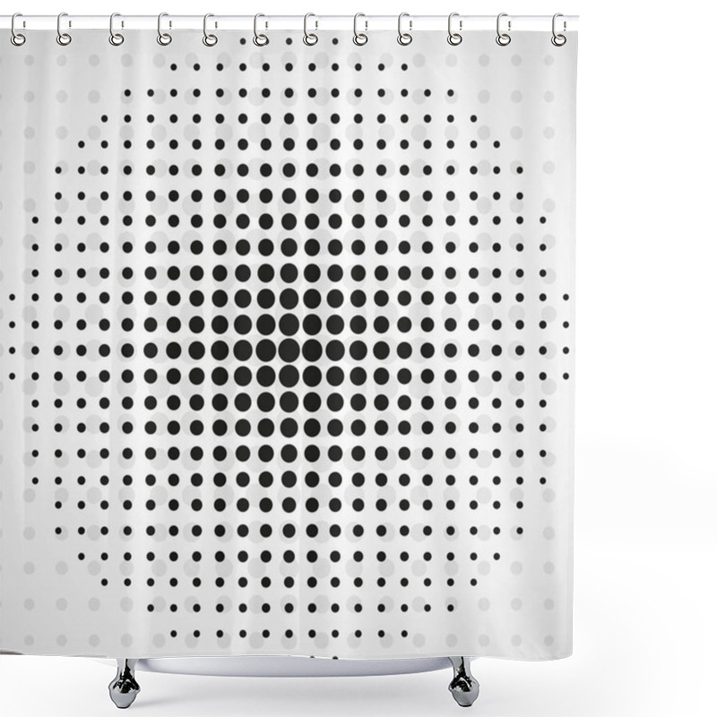 Personality  Abstract Halftone Dotted Background. Halftone Circles. Vector Shower Curtains