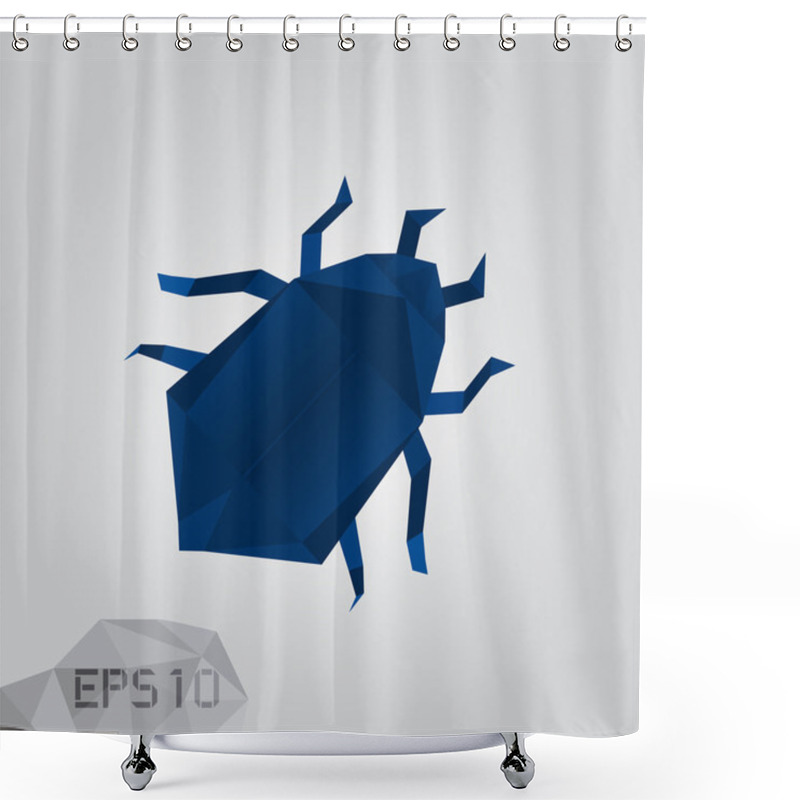 Personality  Abstract Origami Speech Bubble Vector Background Shower Curtains