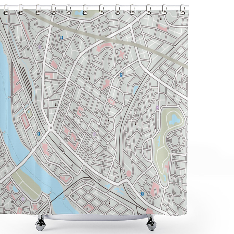 Personality  Any City Map Shower Curtains