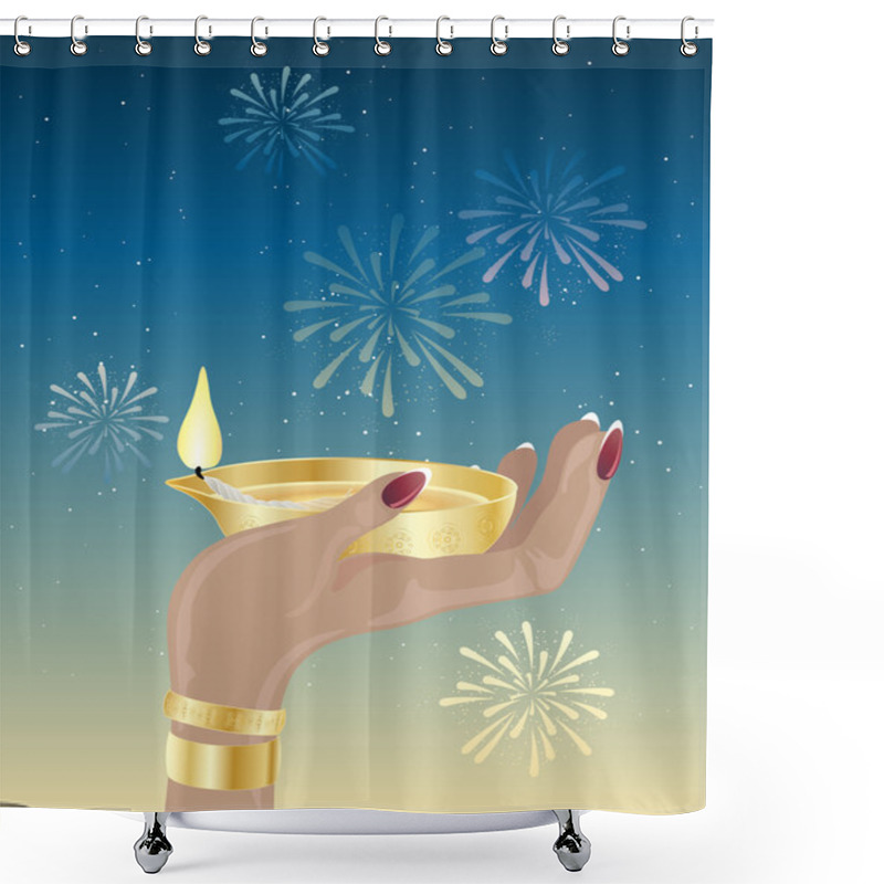 Personality  Diwali Candle Shower Curtains