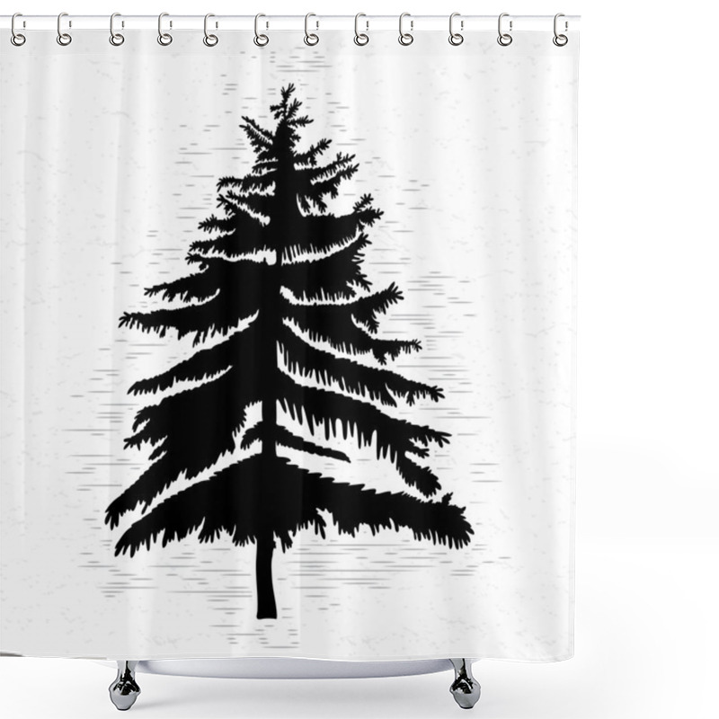 Personality  Fir Tree Illustration Shower Curtains