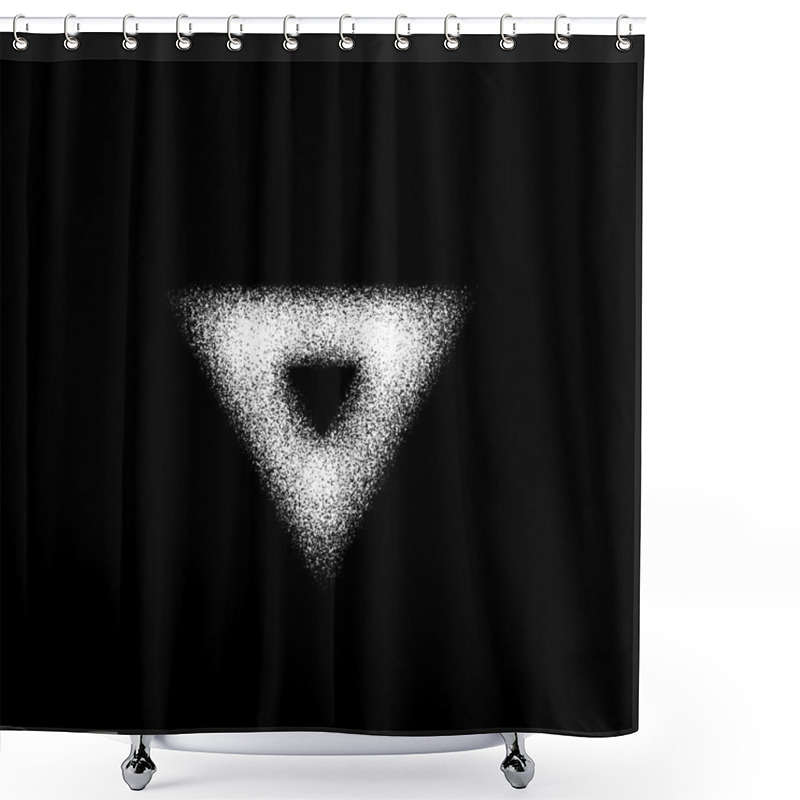 Personality  White Abstract Triangle Badge Shower Curtains