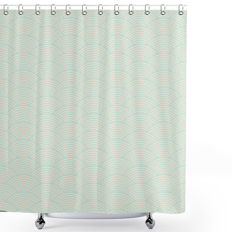 Personality  Blue Seamless Waves Shower Curtains