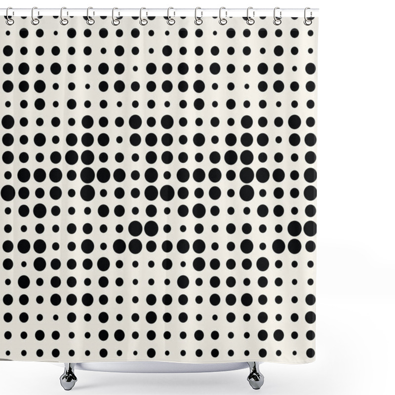 Personality  Halftone Dot Seamless Pattern, Minimal Geometric Abstract Background Shower Curtains