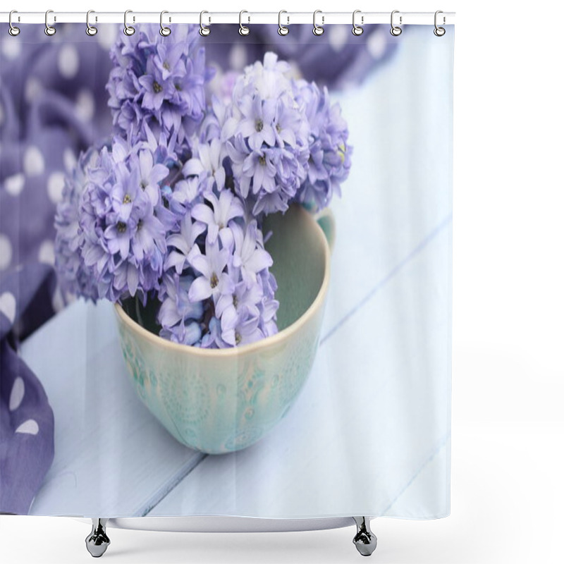 Personality  Blue Hyacinth Shower Curtains