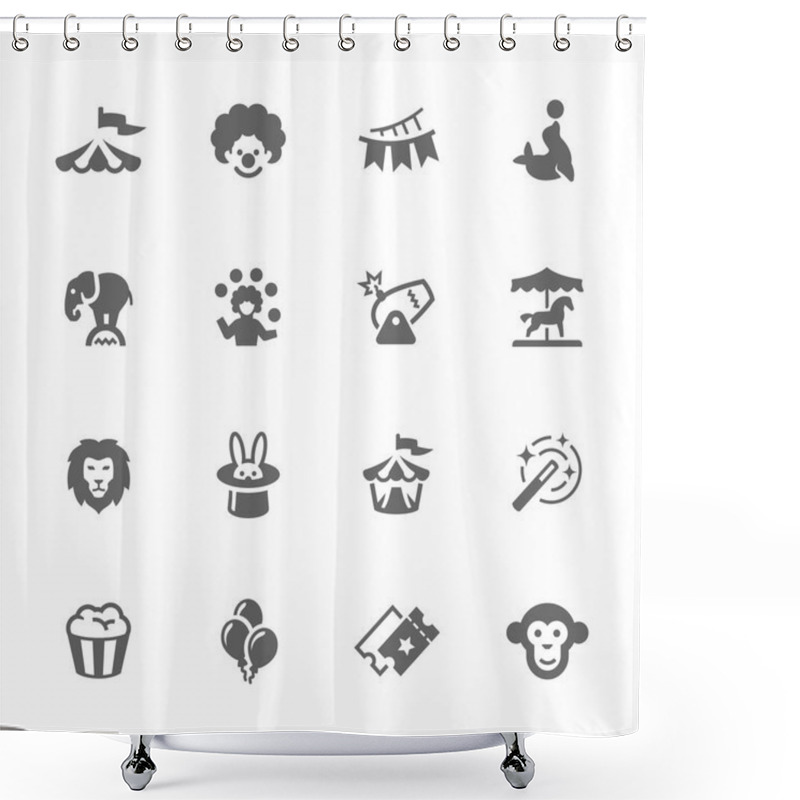 Personality  Simple Circus Icons Shower Curtains