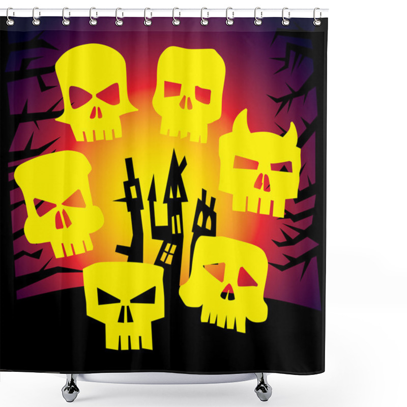 Personality  Angry Monster Skull Shower Curtains