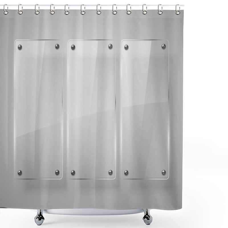 Personality  Glass Framework. Shower Curtains