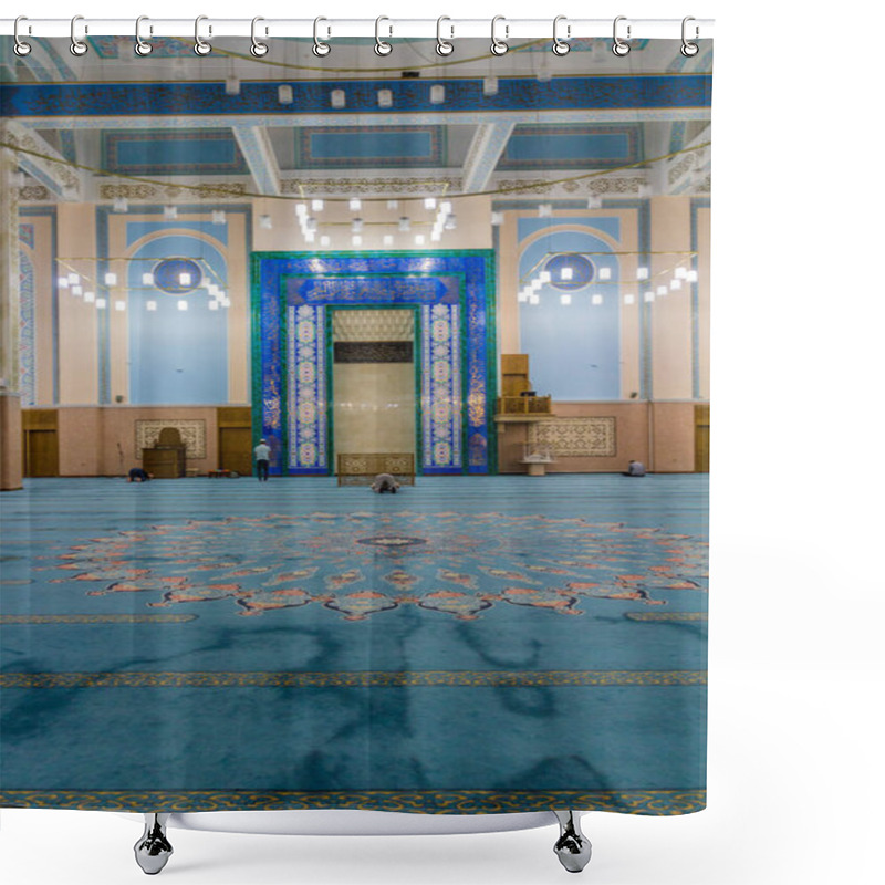 Personality  ASTANA, KAZAKHSTAN - JULY 8, 2018: Interior Of Nur-Astana Mosque In Astana (now Nur-Sultan), Capital Of Kazakhstan. Shower Curtains