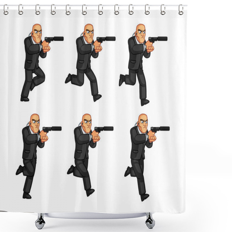 Personality  Body Guard Animation Sprite Shower Curtains