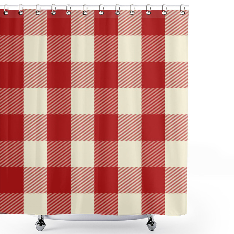 Personality  Retro Red Checkered Seamless Pattern Shower Curtains