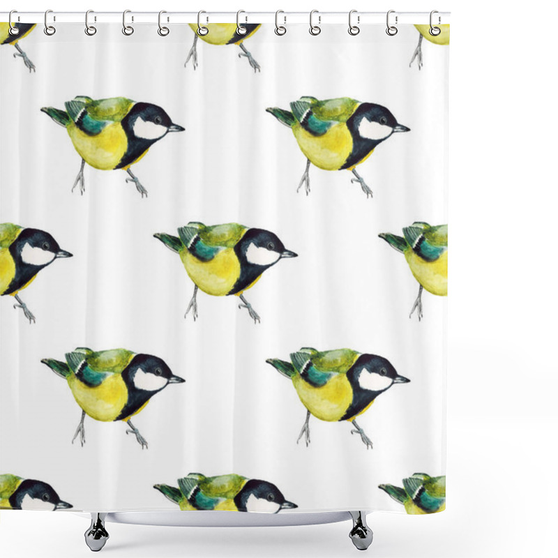 Personality  Seamless Pattern With Tomtits Shower Curtains