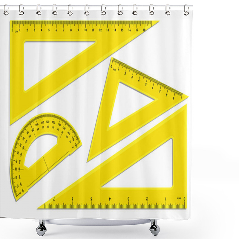 Personality  Triangle Rulers And Protractor Shower Curtains