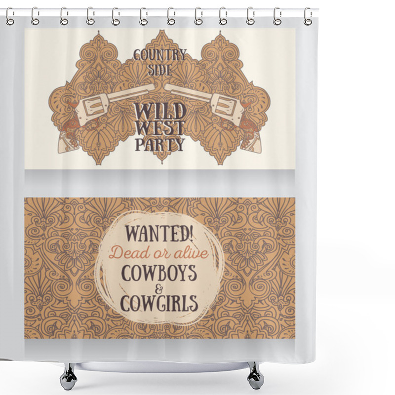 Personality  Invitation For Wild West Party Shower Curtains