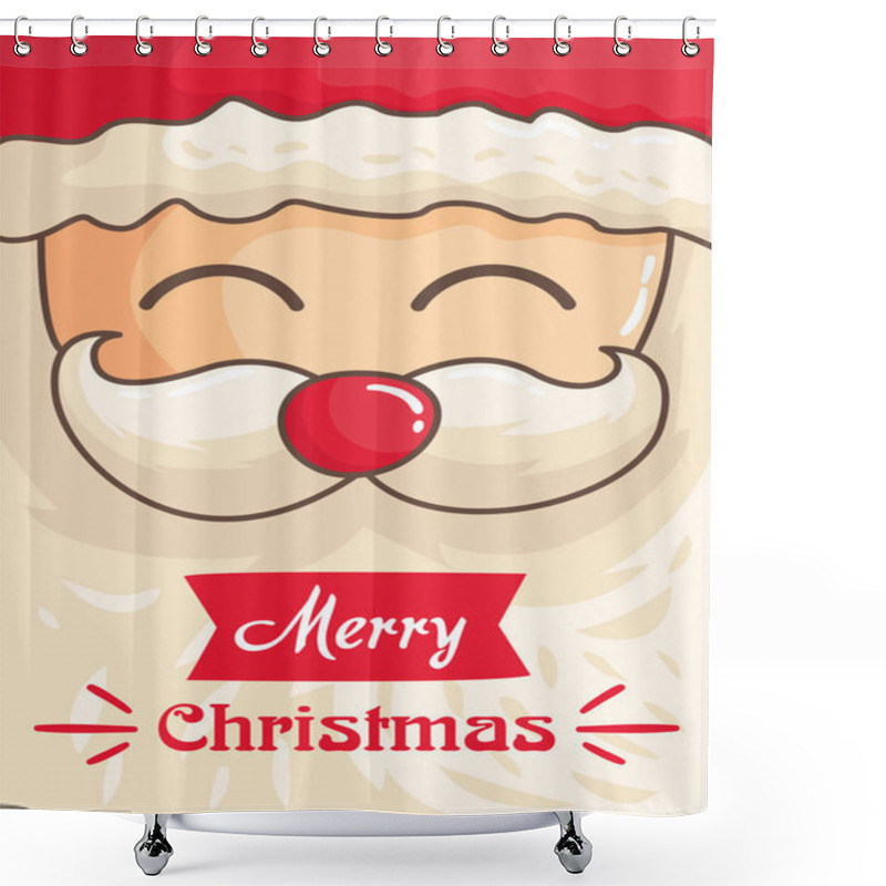 Personality  Santa Clauses Vector Set For Christmas Shower Curtains