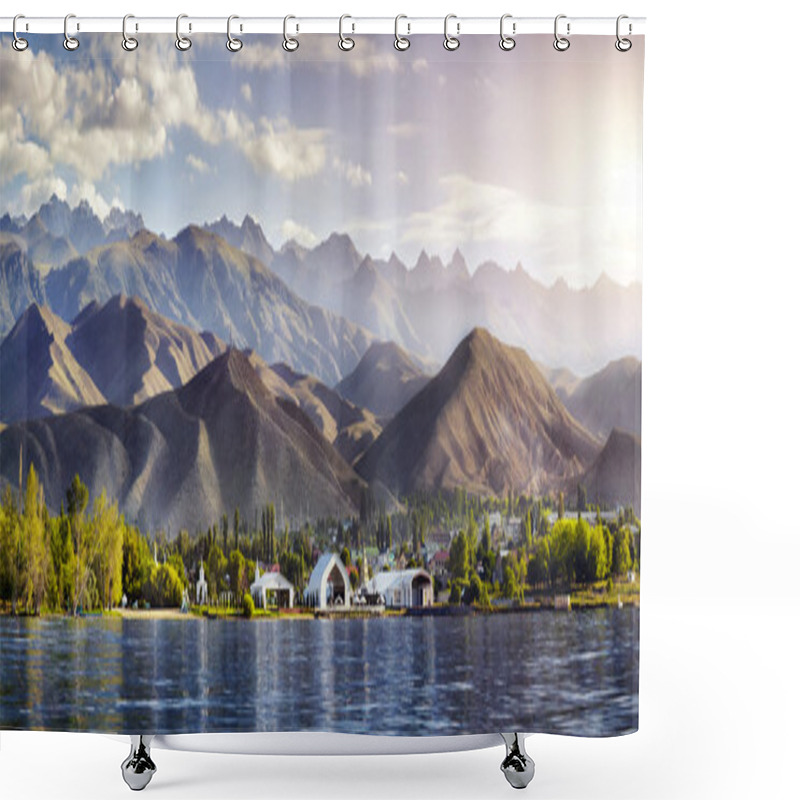 Personality  Issyk Kul Lake Panorama Shower Curtains