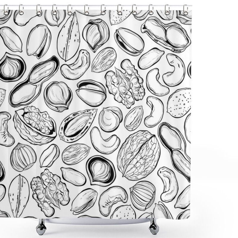 Personality  Nuts Seamless  Pattern.  Shower Curtains