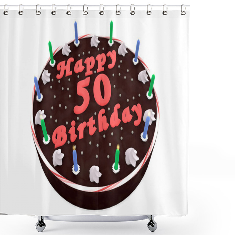 Personality  Chocolate Cake For 50th Birthday Shower Curtains