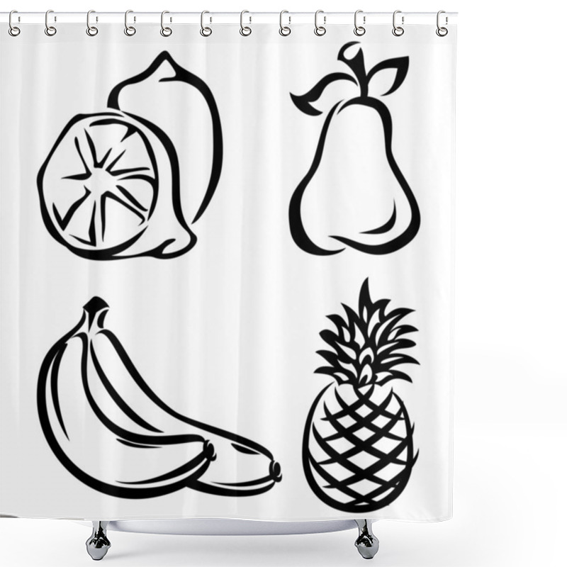 Personality  Fruits Icons Shower Curtains