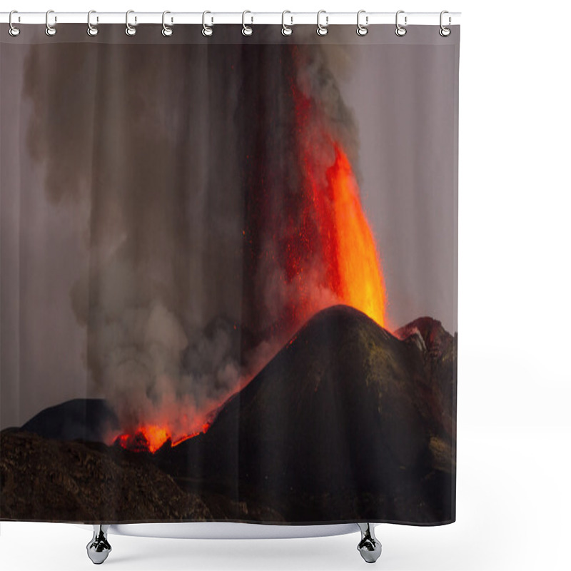 Personality  Etna Volcano Eruption Shower Curtains