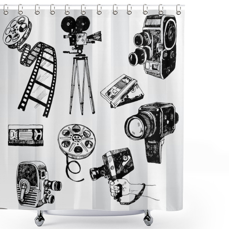 Personality  Retro Cinema Set Shower Curtains