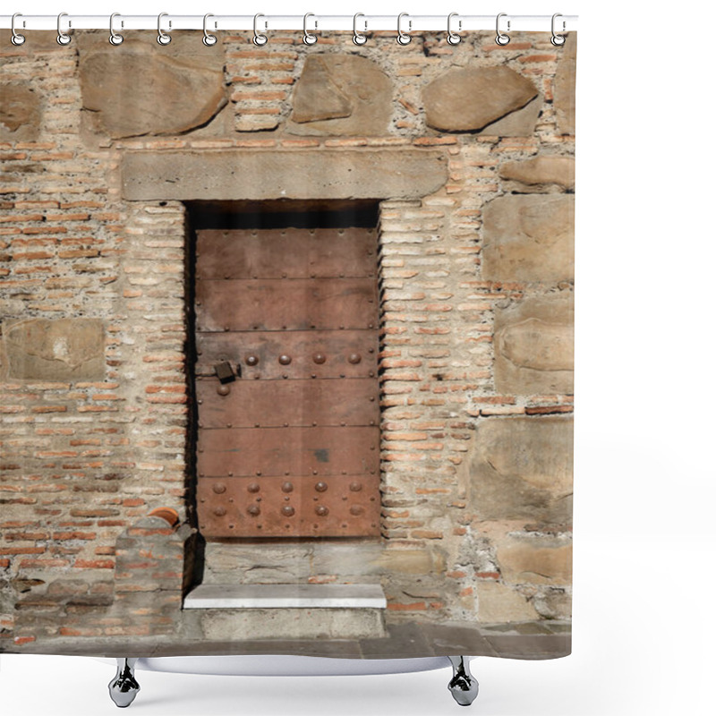 Personality  Antique Iron Door At The Entrance To A Medieval Castle. Architecture And Decor Of Historical Buildings. Shower Curtains