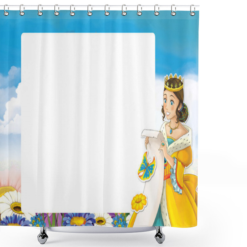 Personality  Cartoon Frame With Princess Shower Curtains