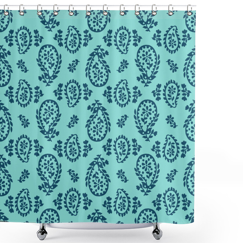 Personality  Vector Seamless Artistic Gentle Paisley Pattern Shower Curtains