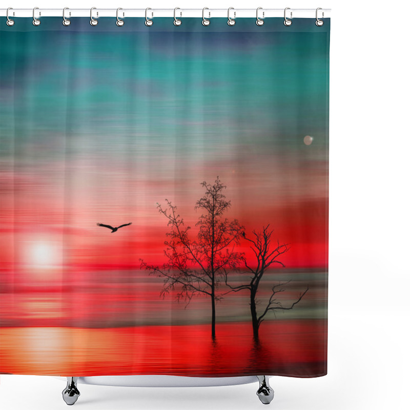 Personality  Beautiful Saturated Landscape Shower Curtains