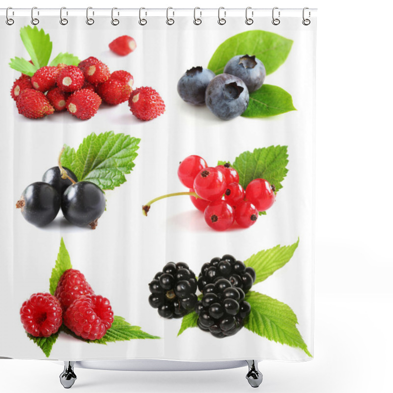 Personality  Summer Berries Isolated On White Shower Curtains