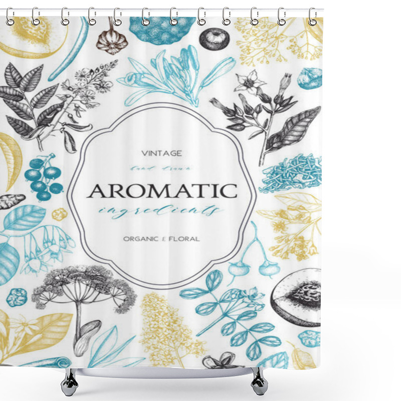 Personality  Aromatic And Medicinal Plant Design. Shower Curtains