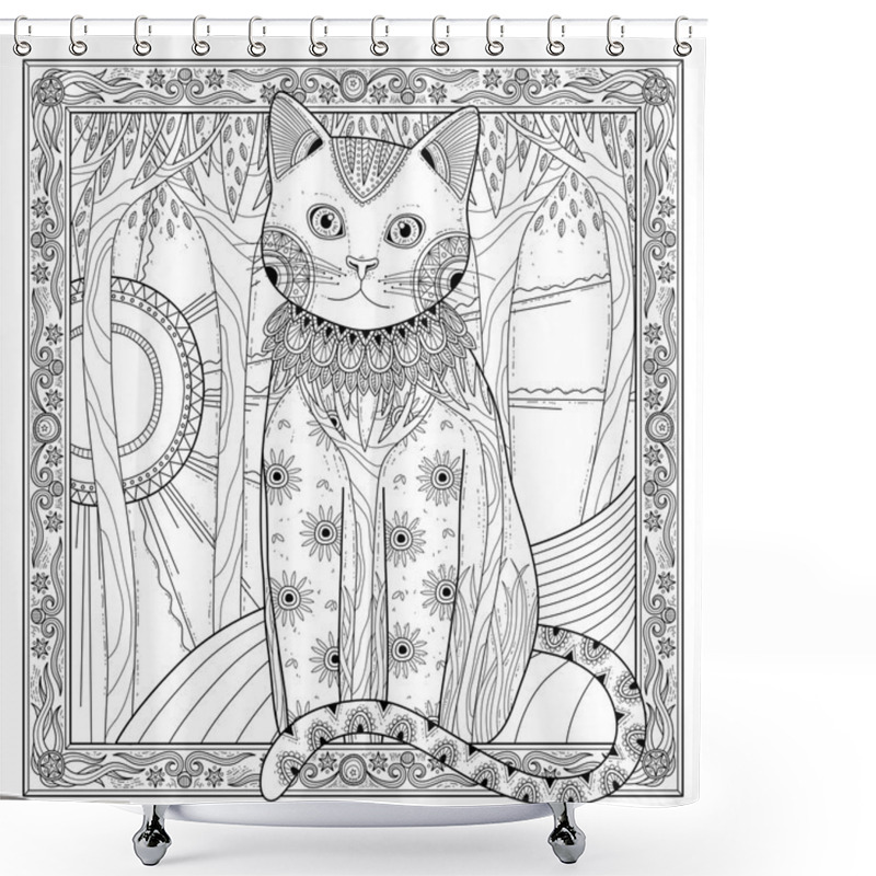 Personality  Elegant Magic Cat Shower Curtains