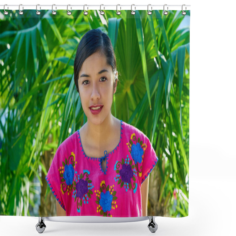 Personality  Mexican Latin Woman With Mayan Dress Shower Curtains