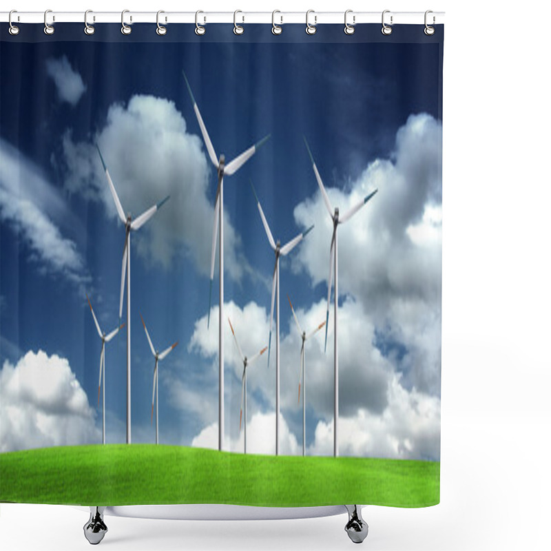 Personality  Windmill Panorama Shower Curtains