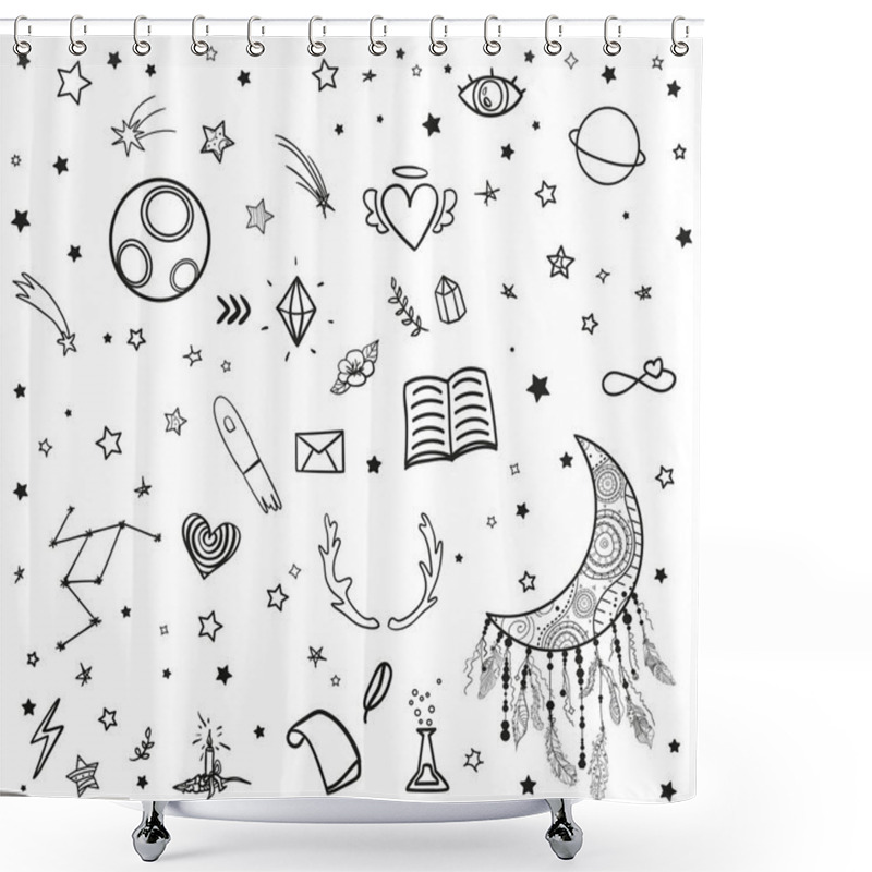 Personality  Illustration. Digital Art Shower Curtains