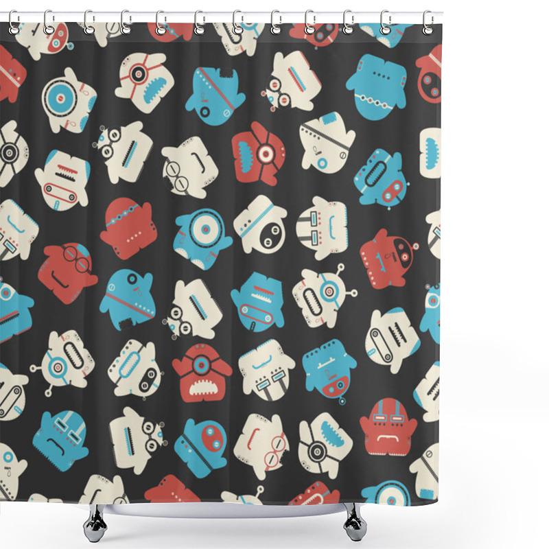 Personality  Funny Monsters - Seamless Pattern Shower Curtains