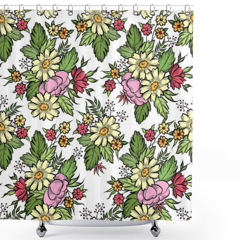 Personality  Floral Seamless Pattern. Shower Curtains