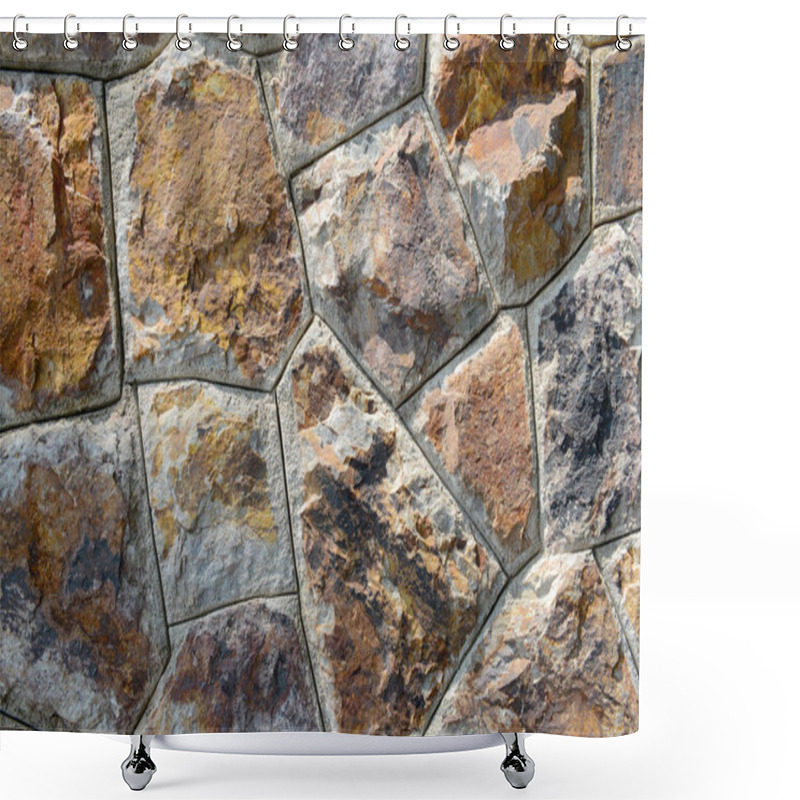 Personality  Brown Stone Wall Texture And Background Shower Curtains