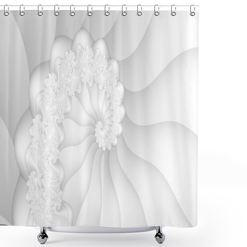 Personality  White Fractal Spiral Background Shower Curtains